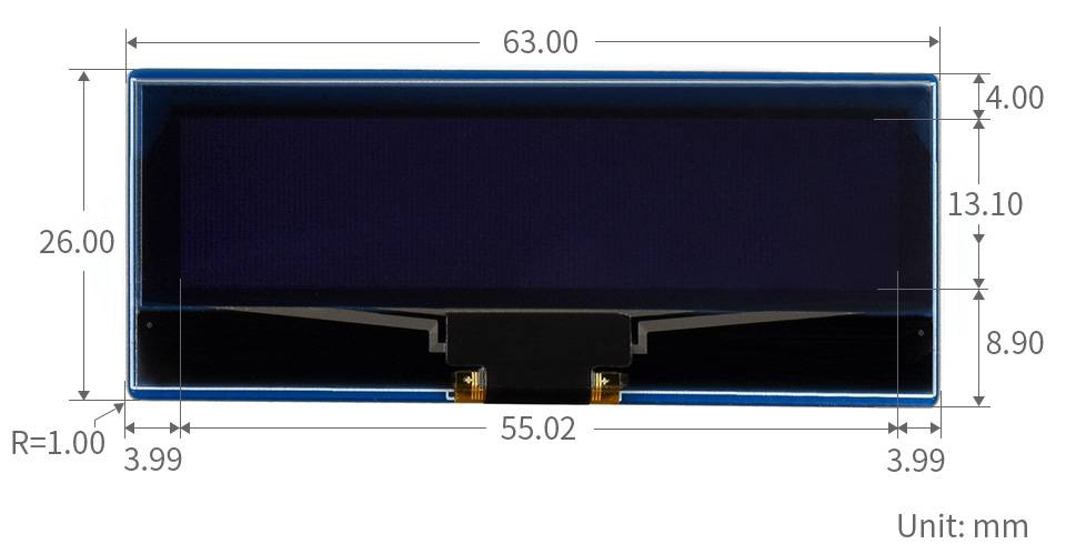 2,23 Zoll OLED Display Modul für Raspberry Pi Pico, 128x32, SPI/I2C-6