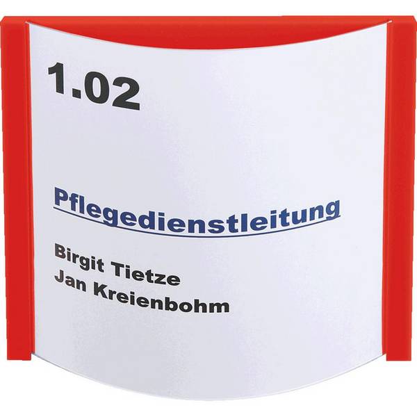 Türschild infoswing, rot, Acrylglasabdeckung, Einlegemaß 150x150mm