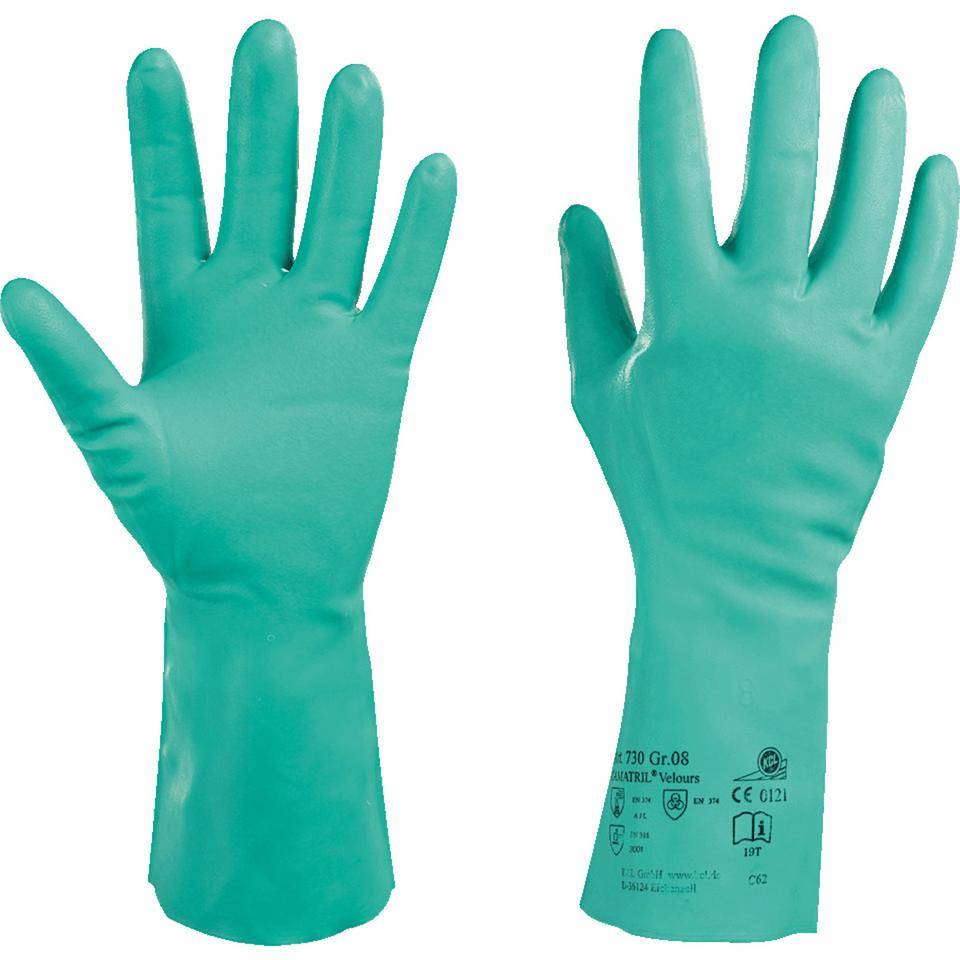KCL Chemikalien-Schutzhandschuh Camatril® 730, Kat.III, grün, Nitril, 310mm, Größe 11-0