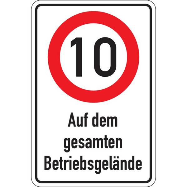 Kombischild 10kmh-Auf dem gesamten Betriebsgel., Aluminium RA0, reflektierend, 600x900mm, DIN 67520