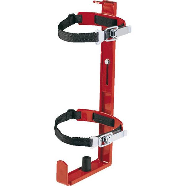 Feuerlöscher-Halter, für 4-12kg Löscher, zur schnelle Entnahme, rot, Stahl, 340-440mm