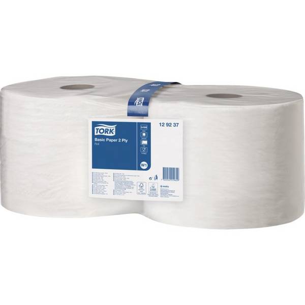TORK Standard Papierwischtücher W1, hochweiß, Tissue, 235x340mm,1500/Rolle, 2 Rollen/VE