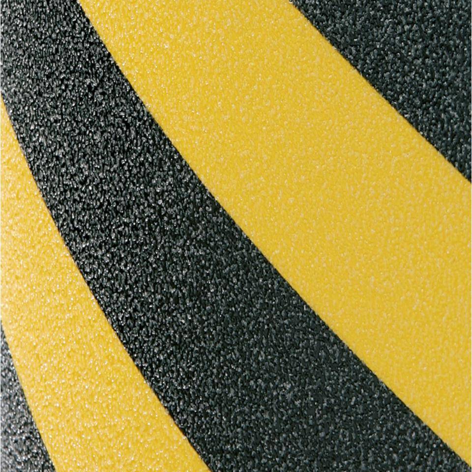 Antirutsch-Warnmarkierung, R13, schwarz/gelb, selbstklebend, 25mm, 18,3m/RO, ASR A1.5-1
