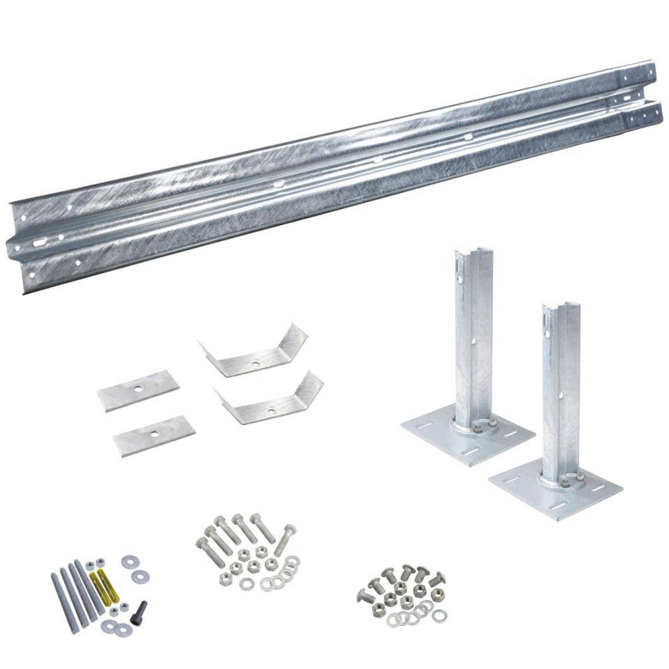 Ergänzungs-Set Stahlschutzplanken Typ B, zum Aufdübeln, Baulänge 4m-0