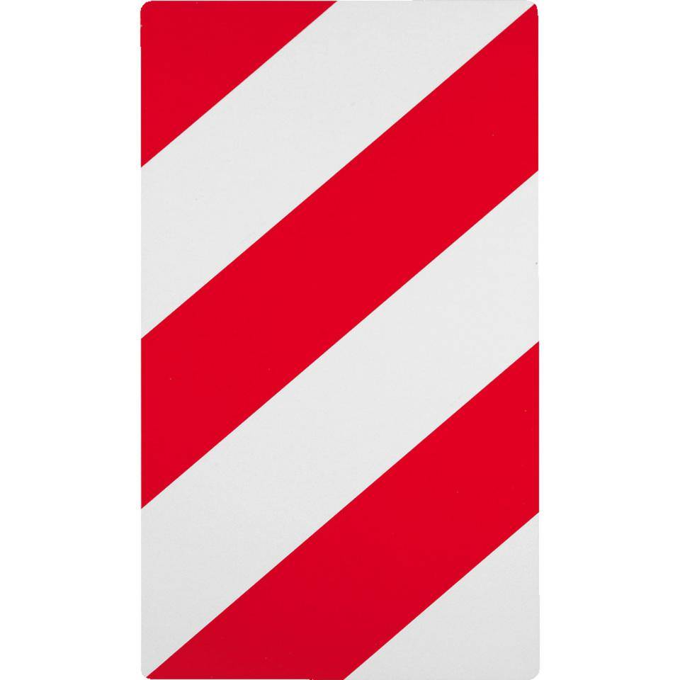 Warntafel, Typ B1, rot/weiß schraffiert, Folie, retroreflektierend RA1, 564x282mm, nach StVO-0