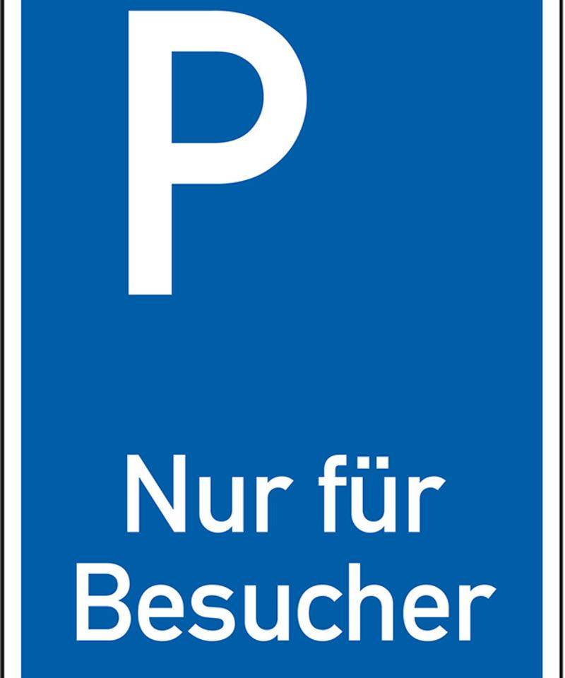 Parkplatzschild Nur für Besucher, spitze Ecken, Aluminium, 400x600mm, DIN 67520, nach StVO-0