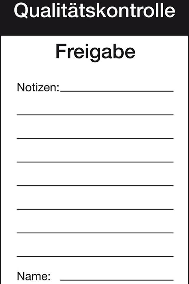 Qualitätsanhänger Qualitätskontrolle-Freigabe, Karton, 80x150mm,50/VE-0