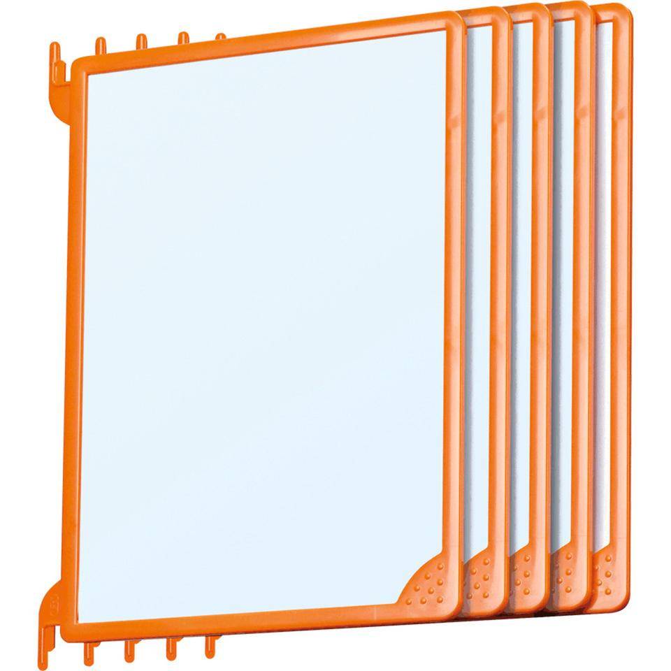 Klapprahmen einzeln mit PVC Zuschnitt, orange, Kunststoff, DIN A4, 5/VE-0