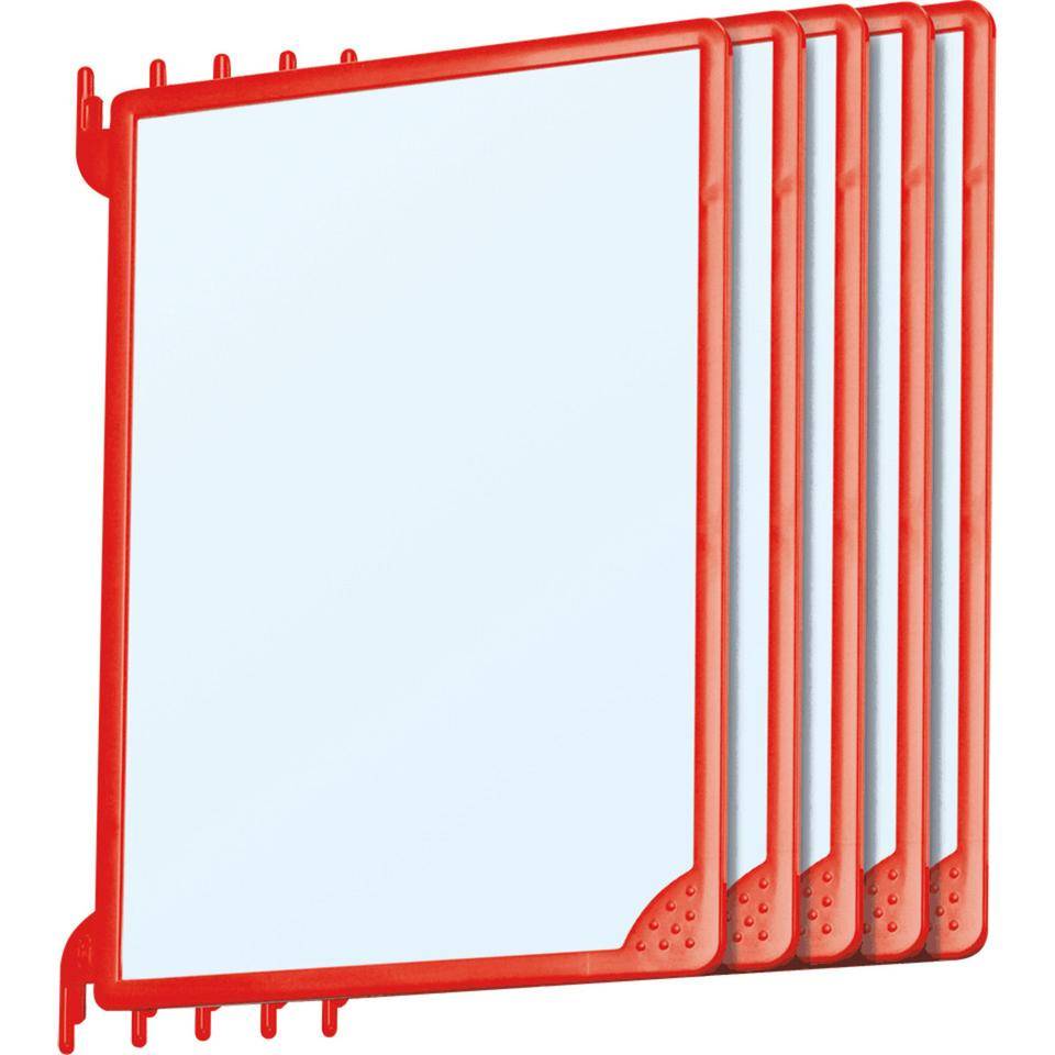Klapprahmen einzeln mit PVC Zuschnitt, rot, Kunststoff, DIN A4, 5/VE-0