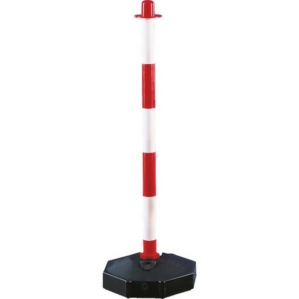 K.57 Klapppfosten mit Fuß,leer,uv-beständig,rot/weiß,H 870mm,FußØ 300mm,0,7kg