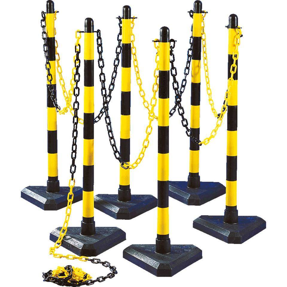 K.57 Kettenständer-Set Intern Maxi,6-teilig,gelb/schwarz,Kunststoff,Ø40mm,1100mm-0