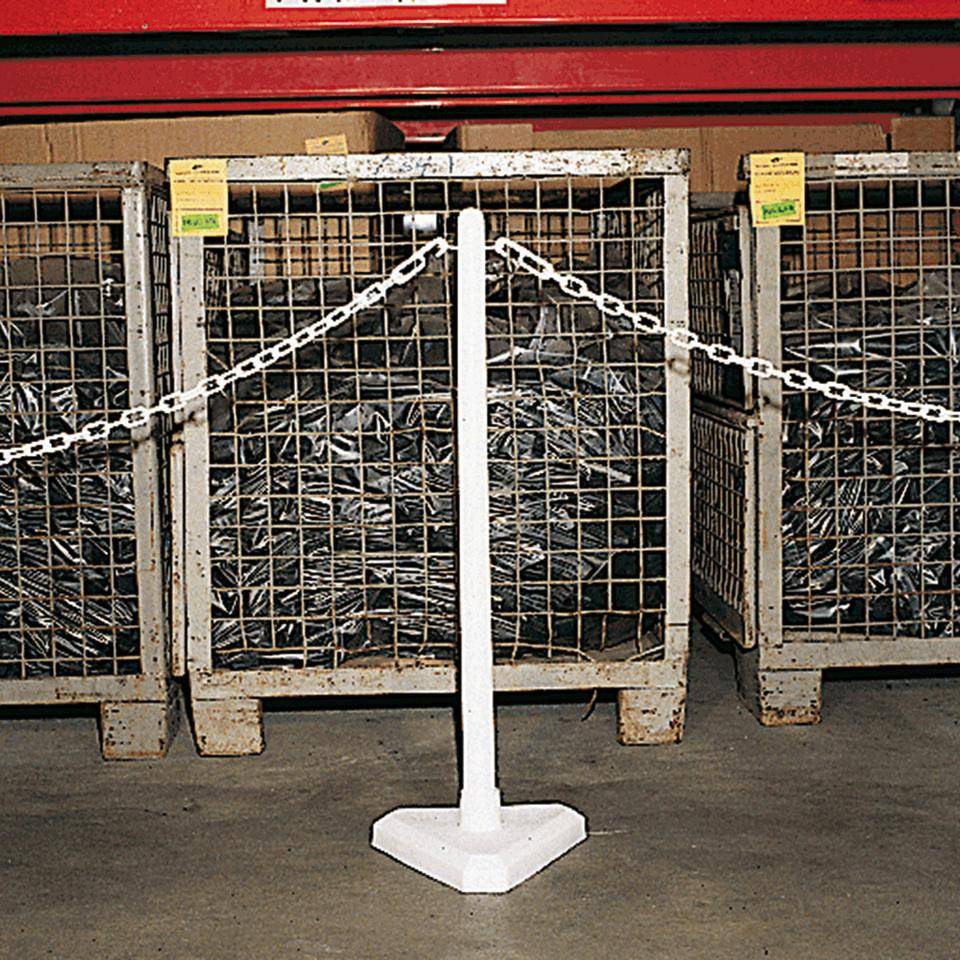 K.57 Kettenständer Intern Medi, mit Standfuß, weiß, Kunststoff, Ø 40mm, 900mm-1