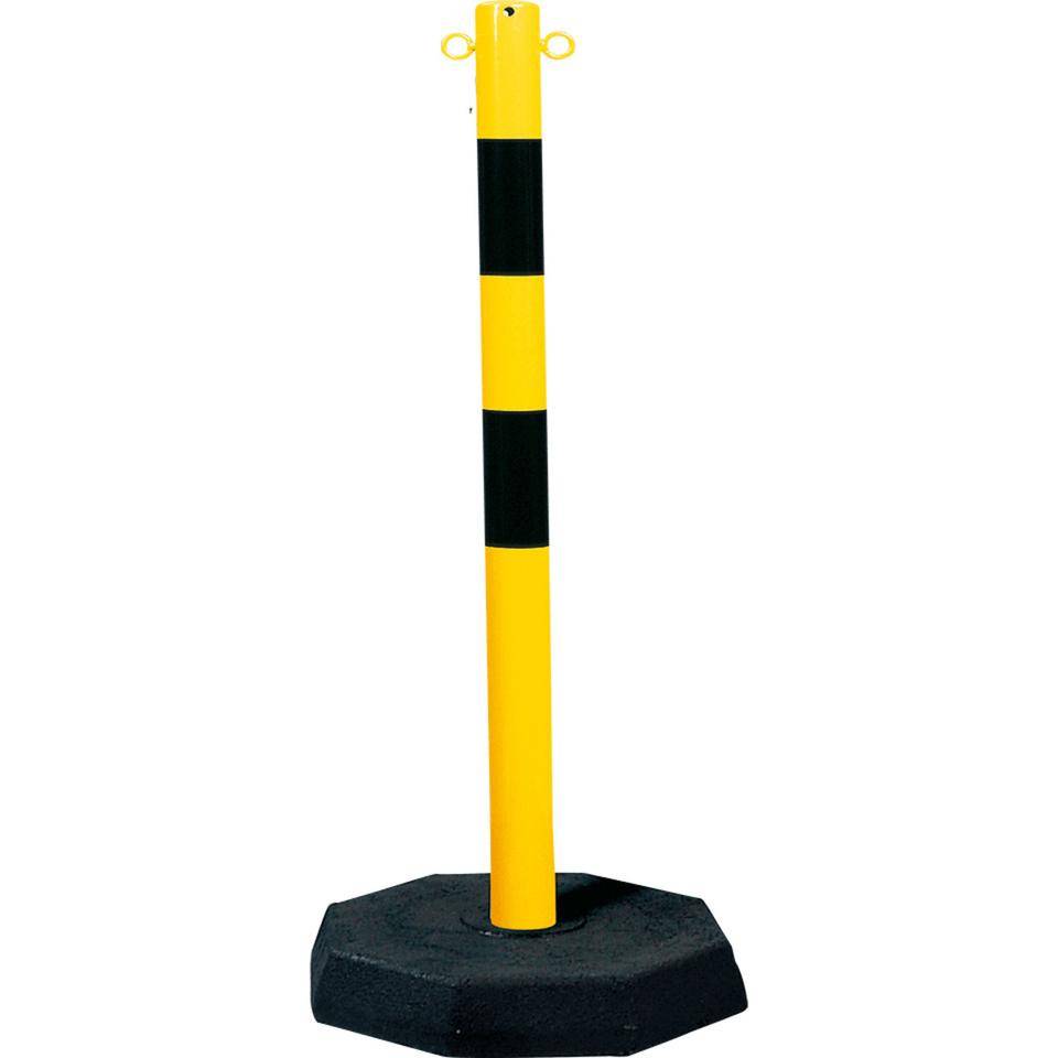 K.57 Kettenständer Robust, mit Fußplatte/Pfosten, gelb/schwarz, ca.1000mm-0