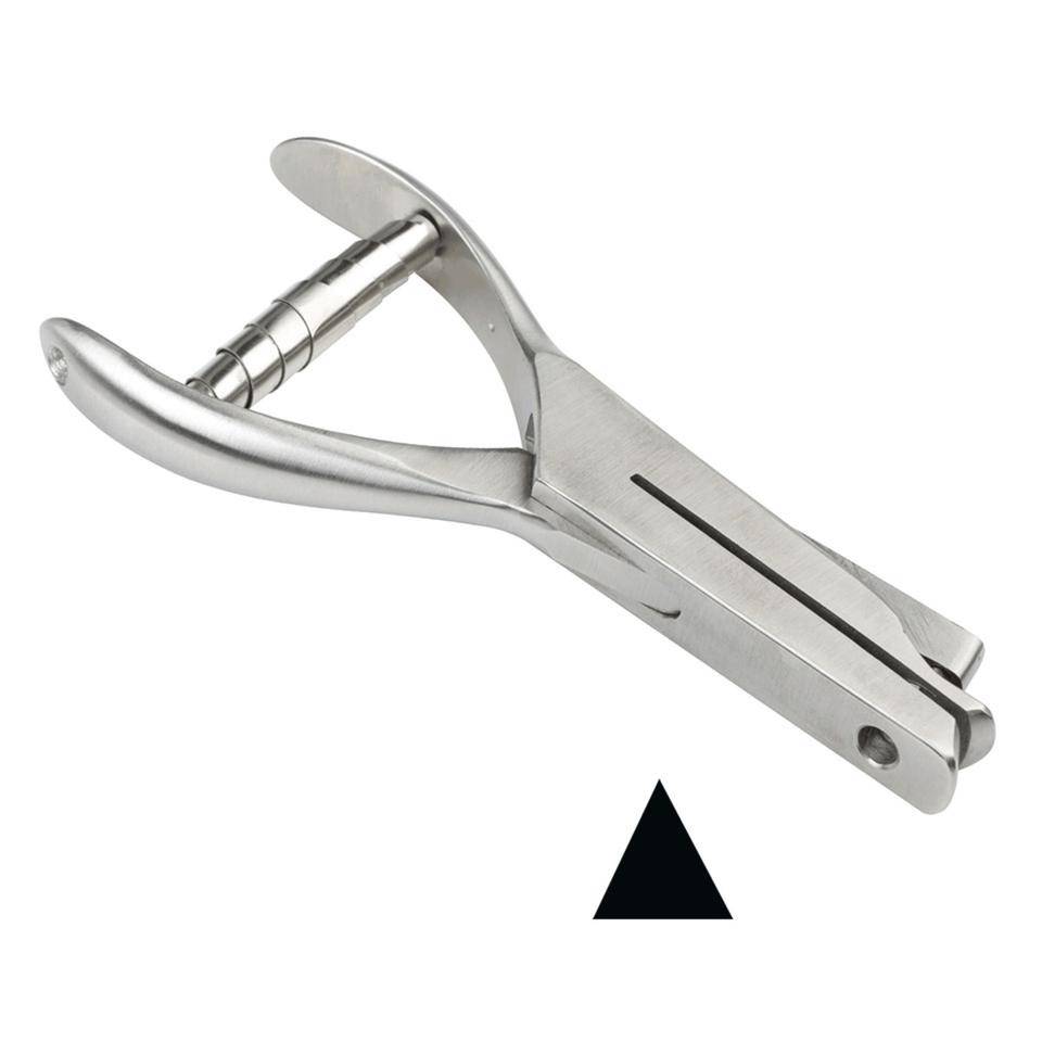 Lochzange, zum Markieren von Plaketten, Kerbform Dreieck, breit,Maultiefe 48mm-0