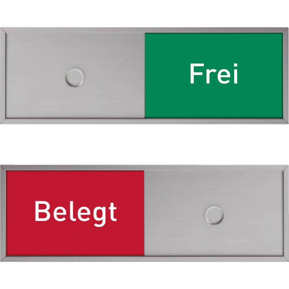 Anzeige Frei-Belegt, für Türschild Madrid, silber, Aluminium, 151x50,5mm-0