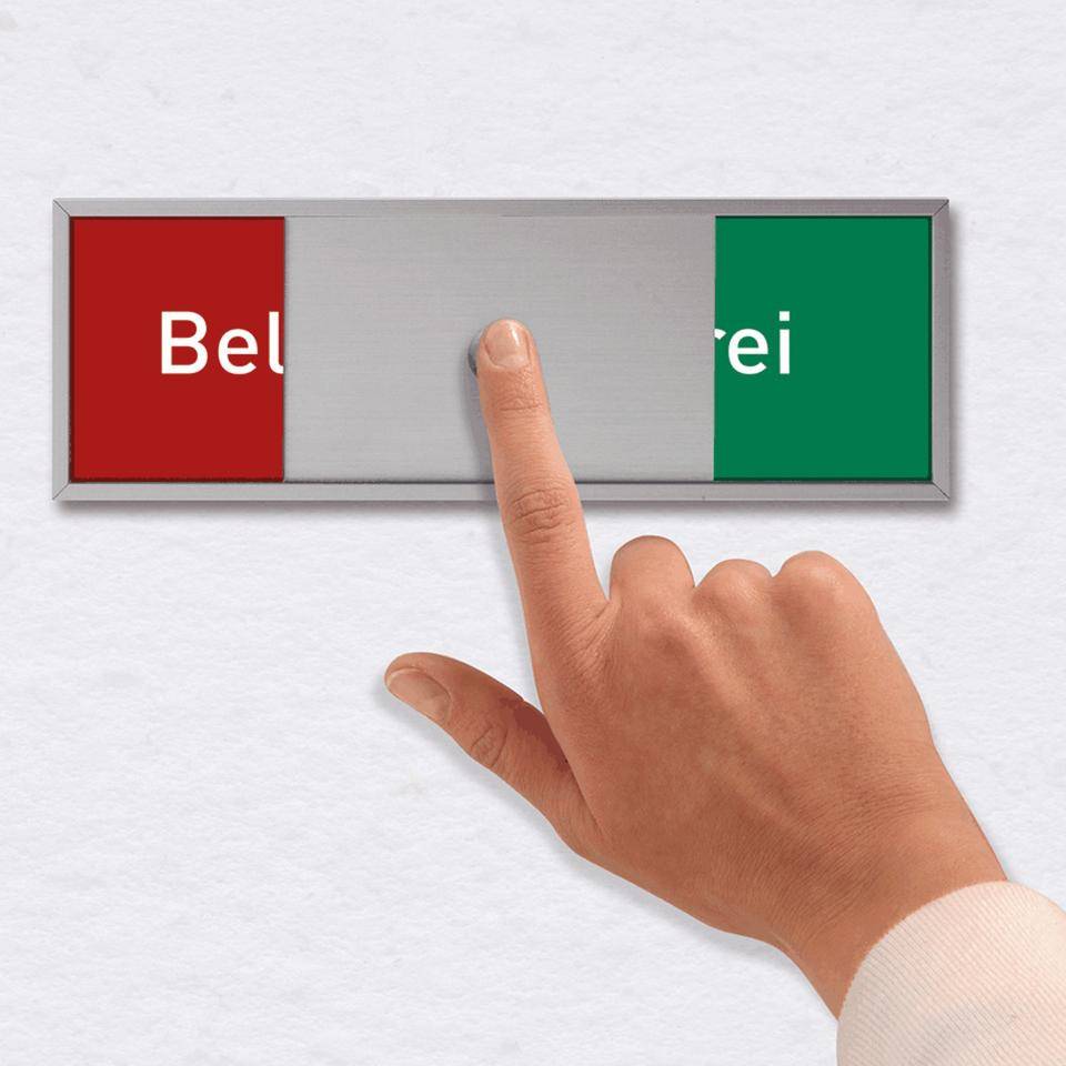 Anzeige Frei-Belegt, für Türschild Madrid, silber, Aluminium, 151x50,5mm-1