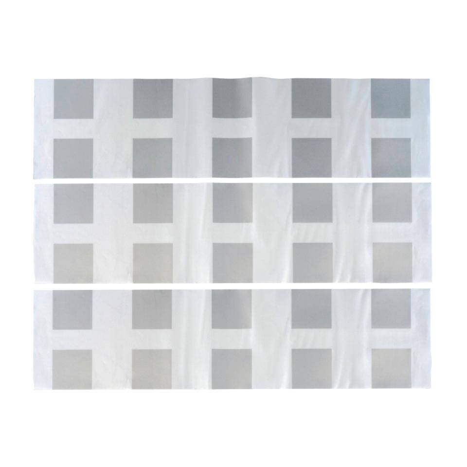 Dekorfolie Quadrate, f.Glastüren, silber, Folie mit Milchglaseffekt, 1000x250mm, 3/VE-0