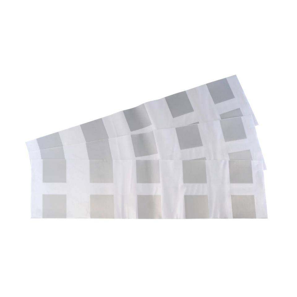 Dekorfolie Quadrate, f.Glastüren, silber, Folie mit Milchglaseffekt, 1000x250mm, 3/VE-1