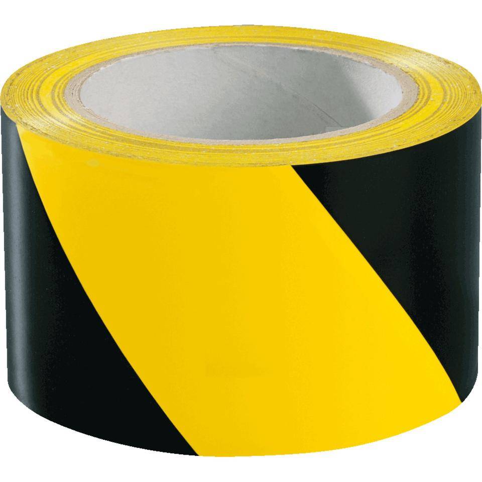 A.M.P.E.R.E. TRAFFIC TAPE EXTRA, gelb/schwarz schraffiert, PVC, 75mm, 33m/Rolle-0