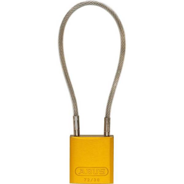 ABUS Vorhängeschloss,verschieden schließend,gelb,H 34mm,B 32mm,T12mm,Seil 20cm