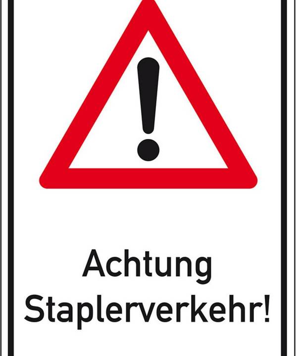 Kombischild Gefahrenstelle, Achtung Staplerverkehr, Nr.101, Aluminium, 400x600mm