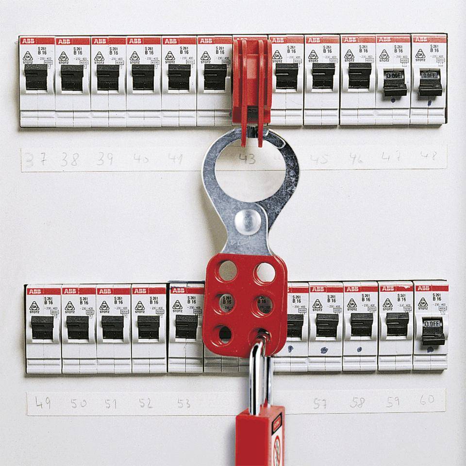 ABUS Multi-Schließklammer (groß), für 6 Schlösser, rot, Stahl, 118x45x12mm-2