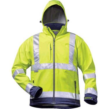 Warnschutz Softshell-Jacke ELYSEE, EN ISO 20471/3, gelb/marine, Größe M