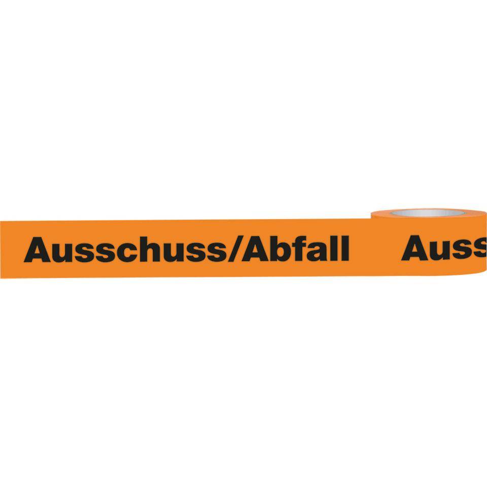 Klebeband Ausschuss/Abfall, orange/schwarz, Polypropylen, selbstklebend, 50mm, 66m/Rolle-0