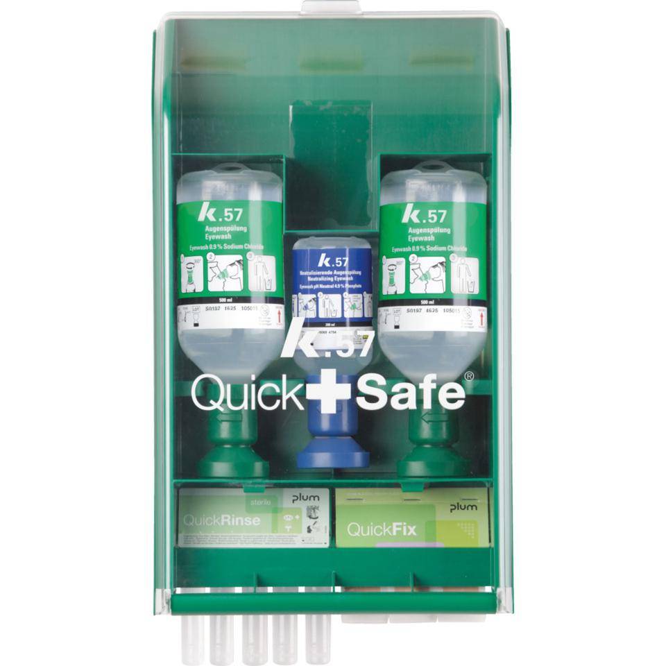 Erste-Hilfe-Station QuickSafe Basic, gefüllt, zur Wandmontage, Kunststoff, 430x253x92mm-0