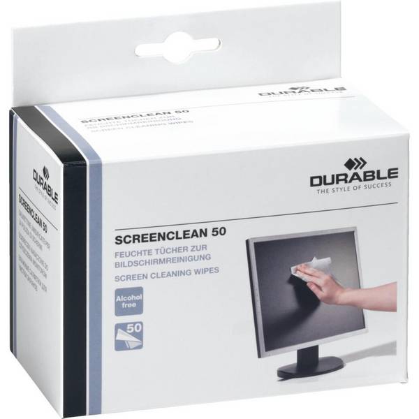 DURABLE Reinigungs-Tücher SCREENCLEAN, zur schonenden Reinigung,50/VE