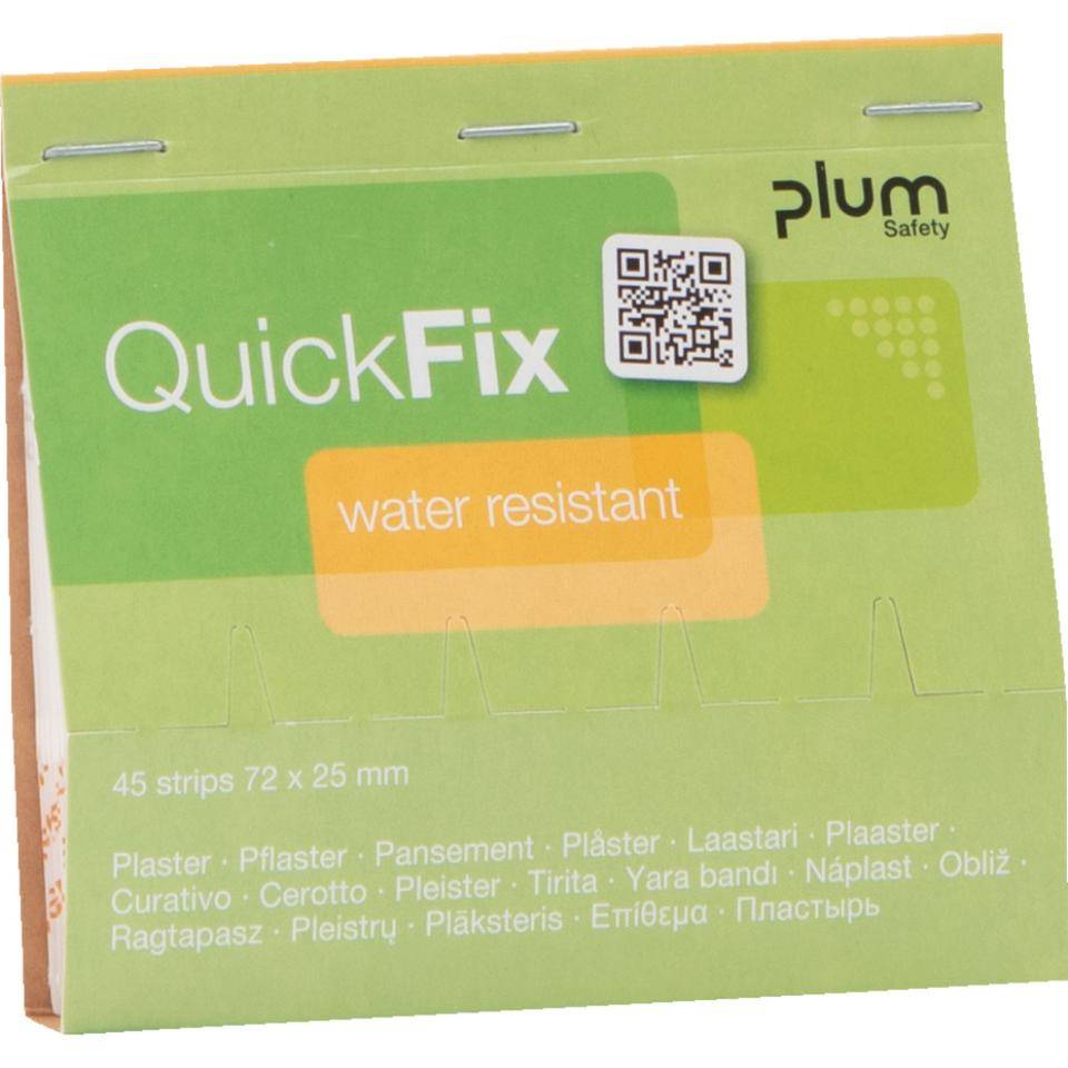 Nachfüllpack QuickFix water resistant Pflaster, PE/Textilgewebe,72x25mm, 270/VE-0