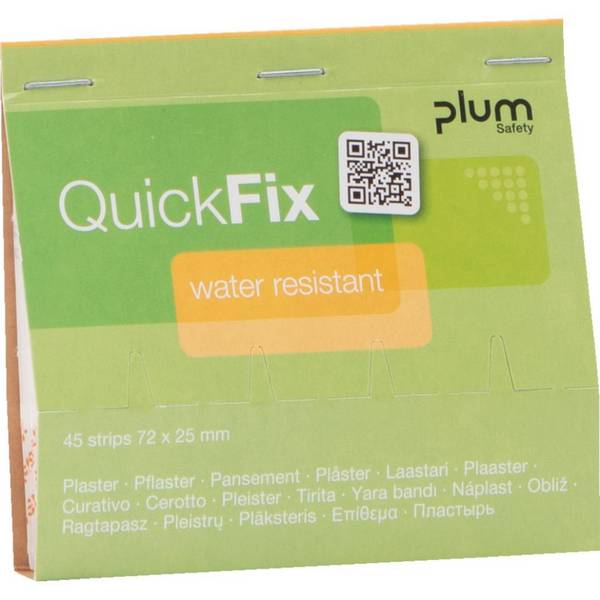 Nachfüllpack QuickFix water resistant Pflaster, PE/Textilgewebe,72x25mm, 270/VE