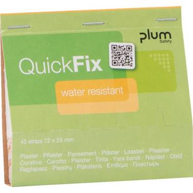 Nachfüllpack QuickFix water resistant Pflaster, PE/Textilgewebe,72x25mm, 270/VE