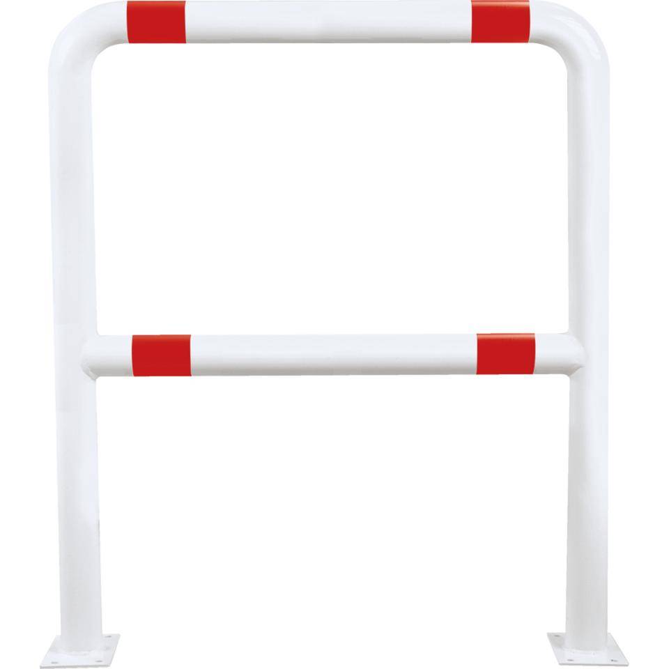 K.57 Schutzbügel mit Knieholm,500mm,z.Aufdübeln,rot/weiß,Stahl,Ø76mm,1000x1150mm-0
