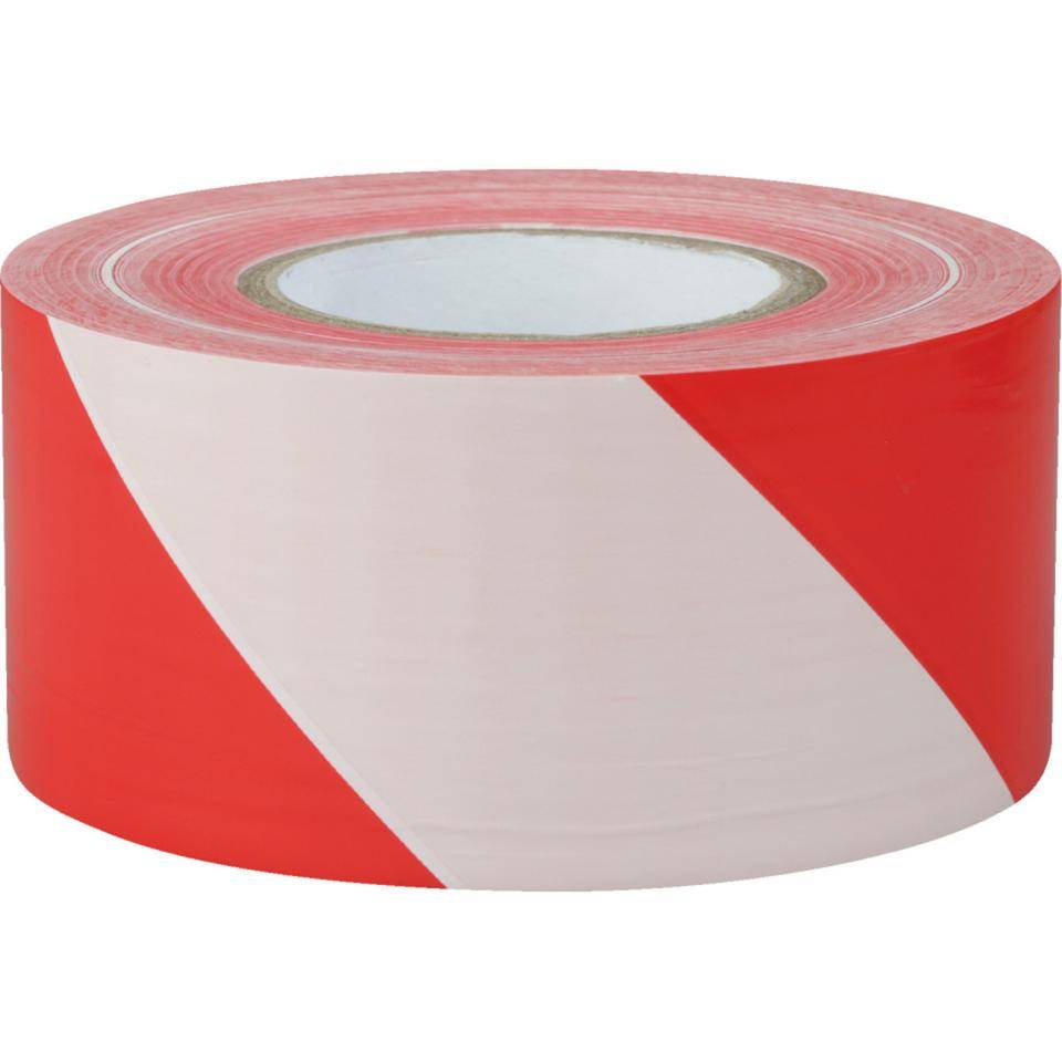 K.57 Absperrband, rot/weiß schraffiert, Polyethylen, 75mm, 500m/Rolle-0