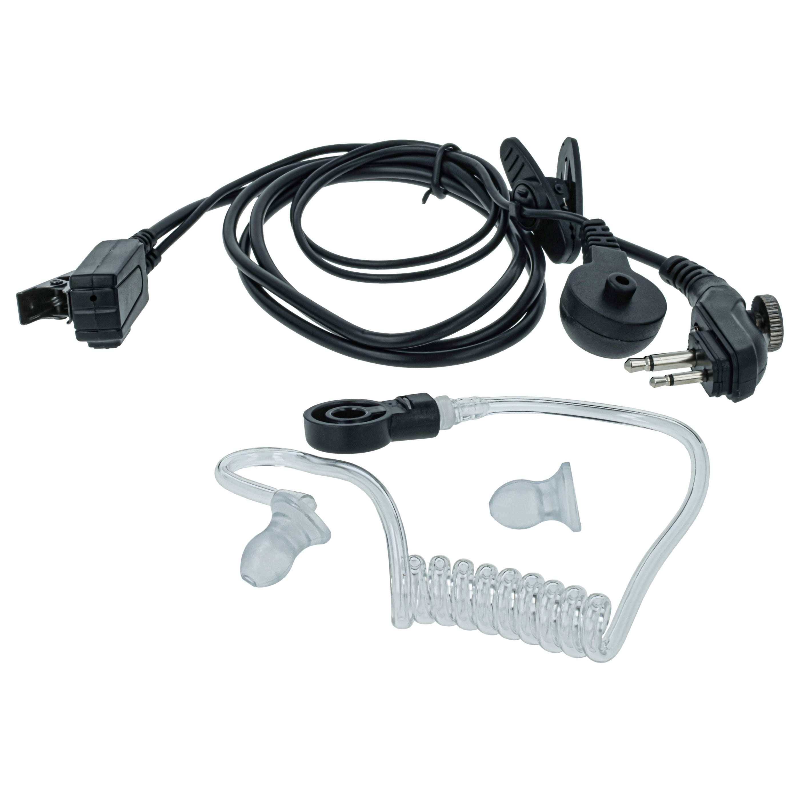 vhbw 5x Headset kompatibel mit Hyt / Hytera TD510 | TD520, PD560, TC620, PD500 Funkgerät mit PTT Mikrofon - transparent-1