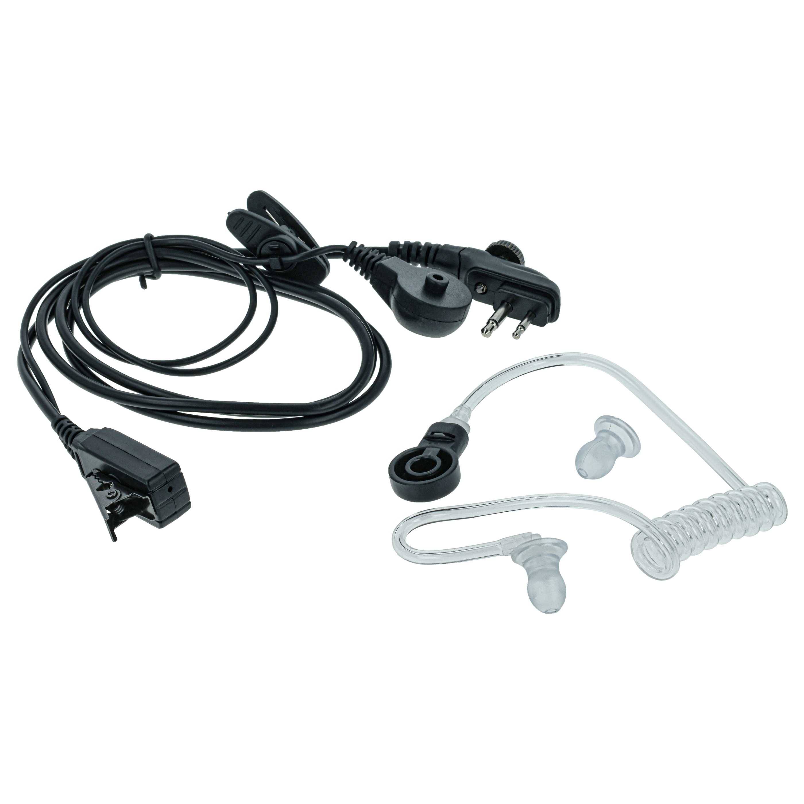 vhbw 5x Headset kompatibel mit Hyt / Hytera TD510 | TD520, PD560, TC620, PD500 Funkgerät mit PTT Mikrofon - transparent-2
