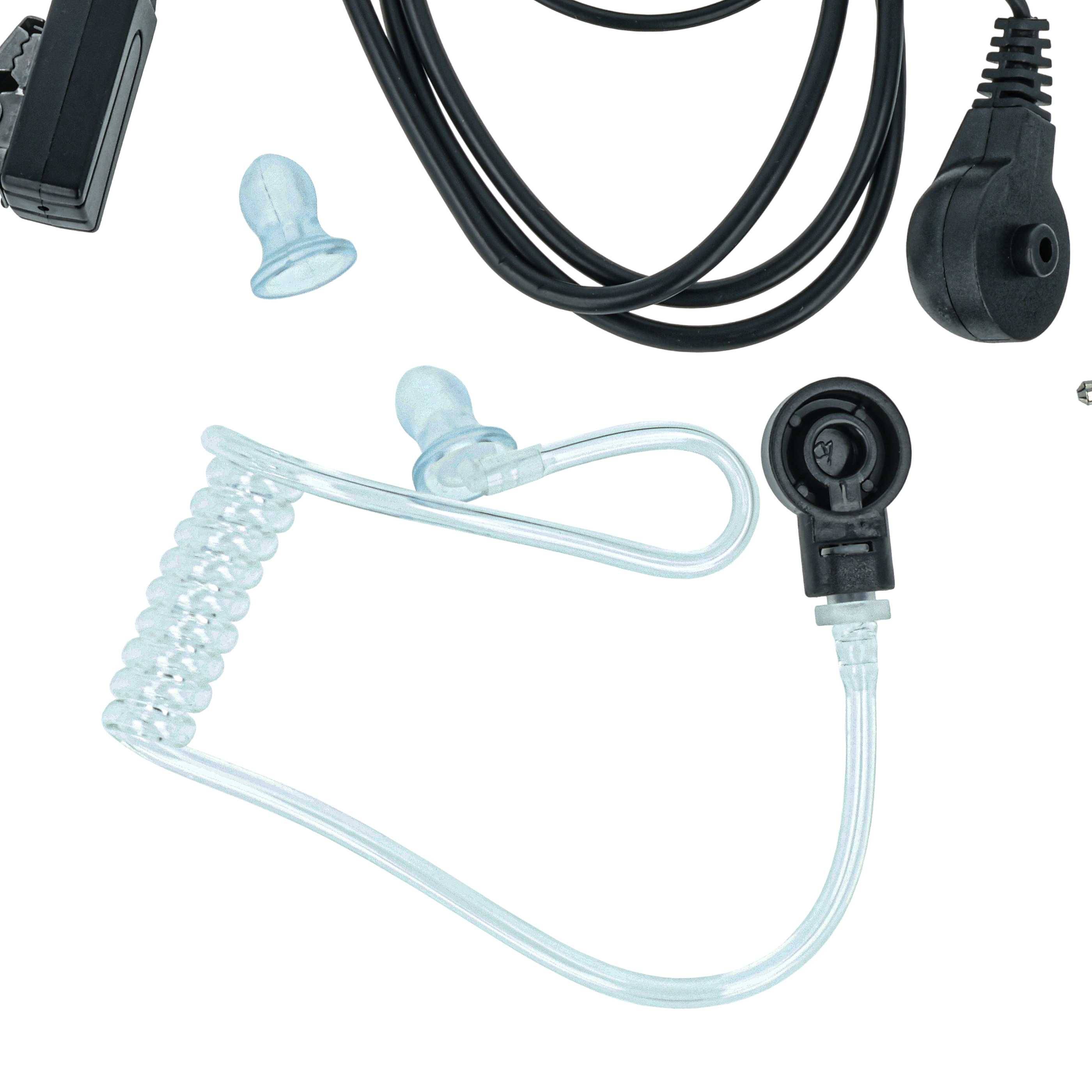 vhbw 5x Headset kompatibel mit Hyt / Hytera TD510 | TD520, PD560, TC620, PD500 Funkgerät mit PTT Mikrofon - transparent-3