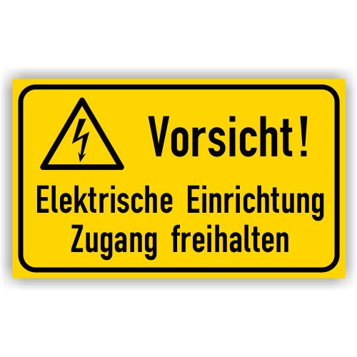 Warnschild, Vorsicht! Elektrische Einrichtung Zugang freihalten, Aufkleber, Folie, 200 x 120 mm-0
