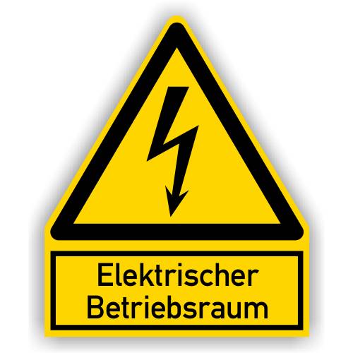 Warnschild, Elektrischer Betriebsraum, Aufkleber, Folie, 200 x 244 mm-0