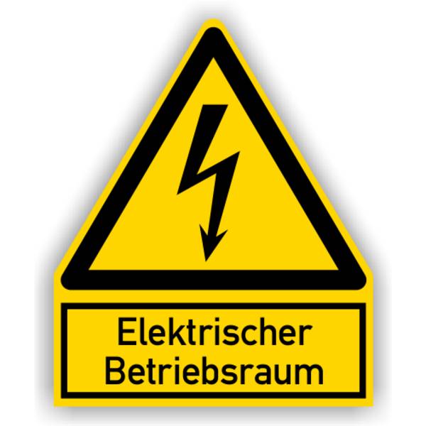 Warnschild, Elektrischer Betriebsraum, Aufkleber, Folie, 200 x 244 mm