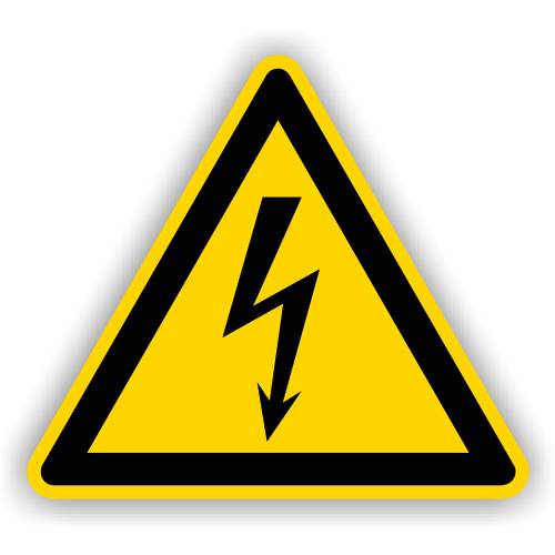 Warnschild, Warnung vor elektrischer Spannung, Aufkleber, Folie, SL = 100 mm-0