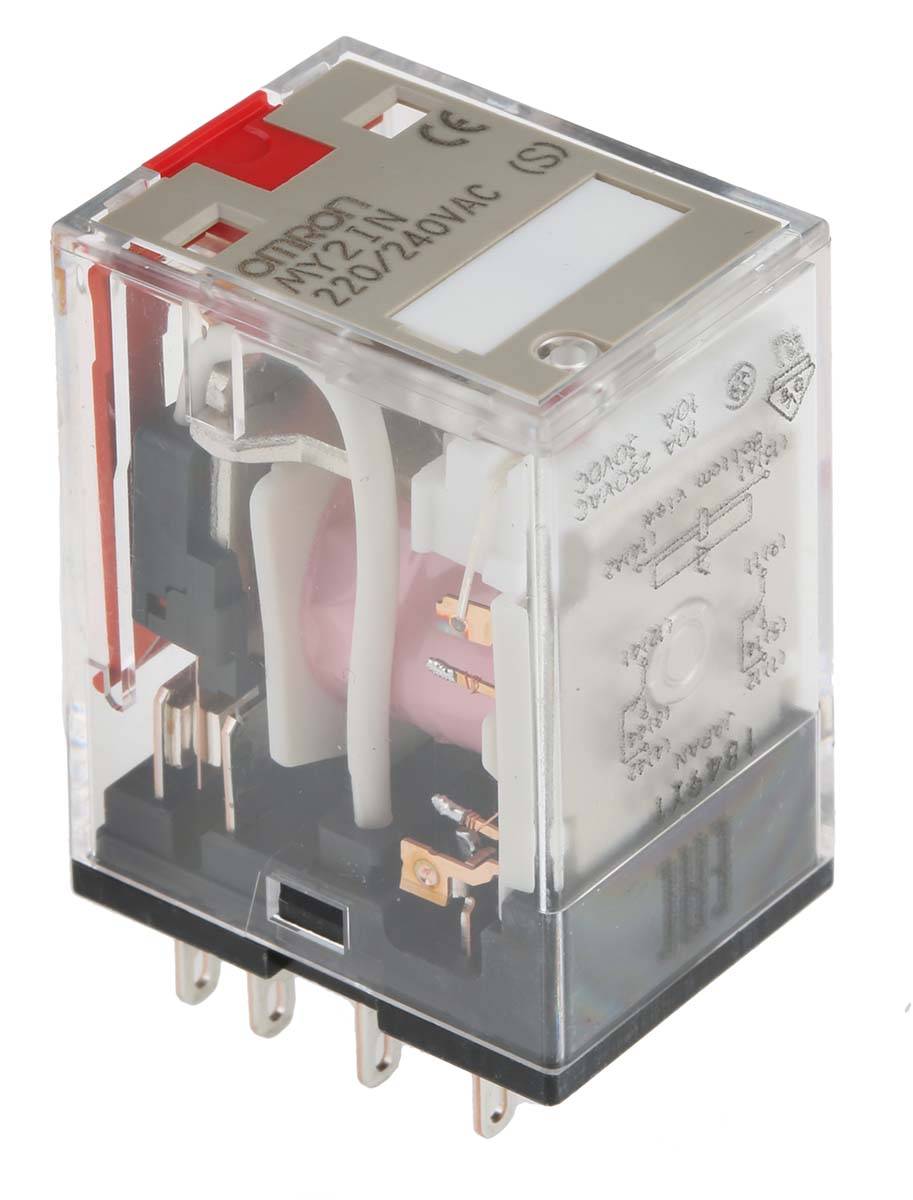 Omron MY 240V ac Spule 2-poliger Wechsler Steckrelais 10A 18790Ω 1.1W Monostabiles Relais
