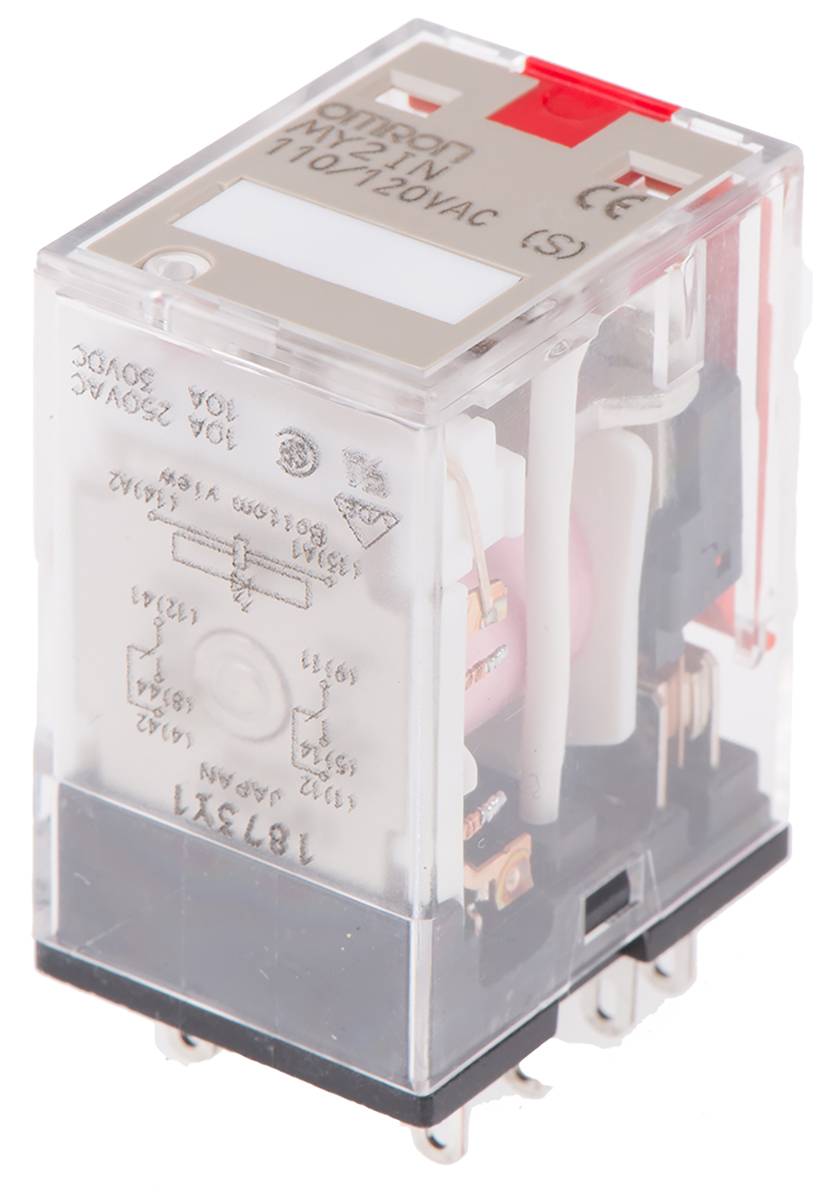Omron MY 120V ac Spule 2-poliger Wechsler Steckrelais 10A 4430Ω 1.1W Monostabiles Relais