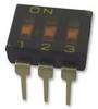 Omron Schiebeschalter, 3-stellig, Vergoldet, 25 mA @ 24 V dc