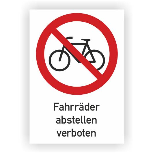 Verbotsschild, Fahrräder abstellen verboten, praxisbewährt, Aluminium, 210 x 297 mm-0