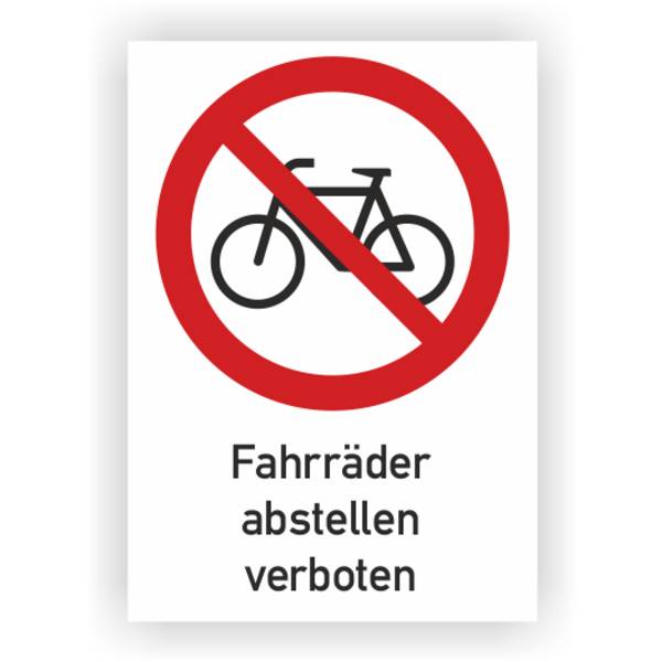 Verbotsschild, Fahrräder abstellen verboten, praxisbewährt, Aluminium, 210 x 297 mm