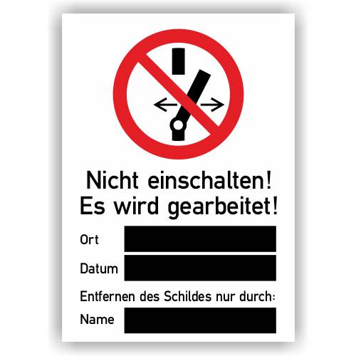 Verbotsschild, Nicht einschalten! Es wird gearbeitet!, ASR A1.3, Magnetfolie, 148 x 210 mm-0