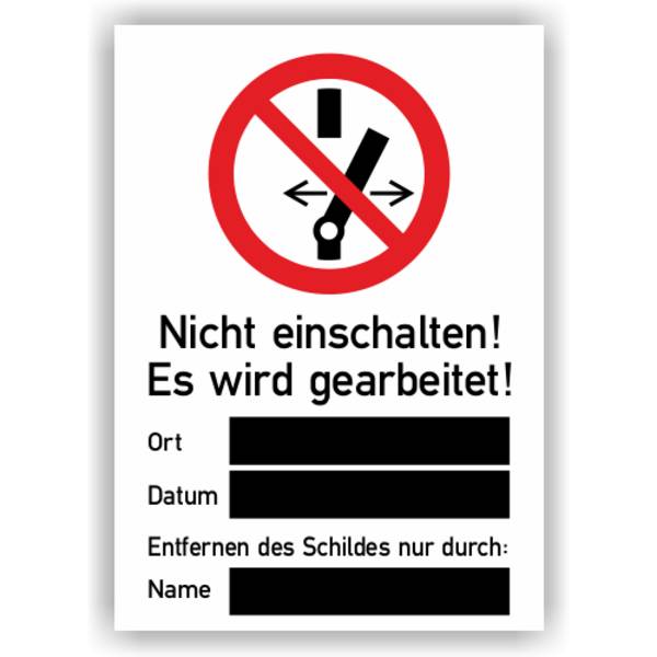 Verbotsschild, Nicht einschalten! Es wird gearbeitet!, ASR A1.3, Magnetfolie, 148 x 210 mm
