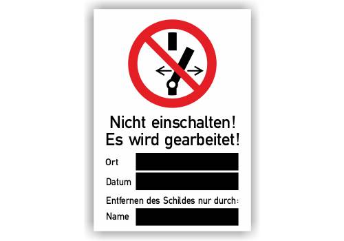 Verbotsschild, Nicht einschalten! Es wird gearbeitet!, ASR A1.3, Magnetfolie, 148 x 210 mm-1